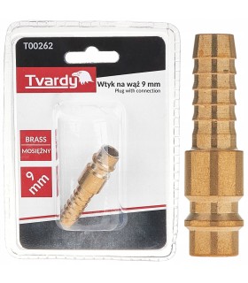 Wtyk mosiężny na wąż 9mm typ męski 