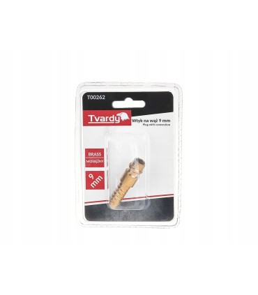 Wtyk mosiężny na wąż 9mm typ męski 