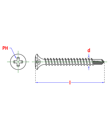 Wkręt samow. BH 3,5x25 Fos/kg