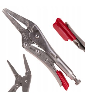 Szczypce zaciskowe morse'a – proste wydłużone szczęki – 225mm CrV