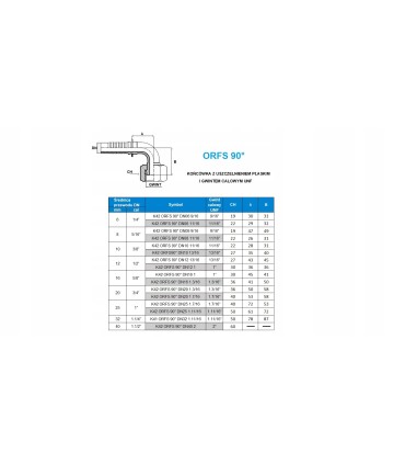 Końcówka K42 ORFS 90° DN06 11/16” CATERPILLAR