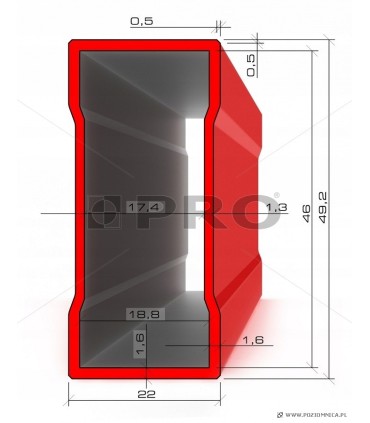 POZIOMICA PRO600 MAL.CZERWONA 50CM