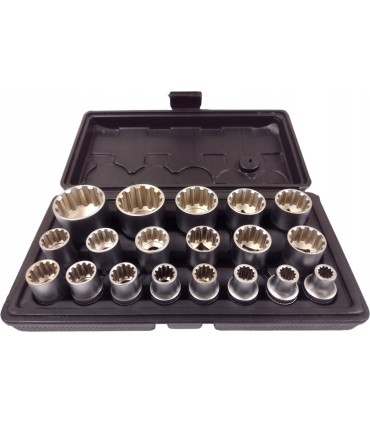 NASADKI SPLINE 1/2"-19szt 8-32mm 12kątne