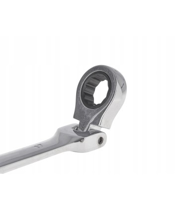 Kpl. kluczy płasko-oczkowych z grzechotką łamanych 12 el. 8-19mm