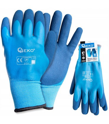 Rękawice robocze wodoodporne ocieplane zimowe r. 10 /bawełna – lateks/