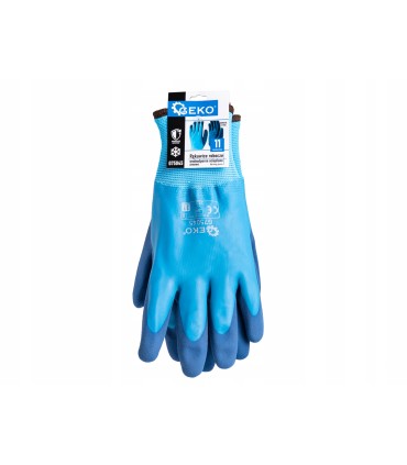 Rękawice robocze wodoodporne ocieplane zimowe r. 11 /bawełna – lateks/ (12/120)