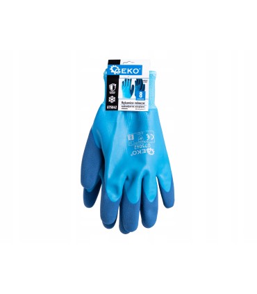 Rękawice robocze wodoodporne ocieplane zimowe r. 8 /bawełna – lateks/ (12/120)