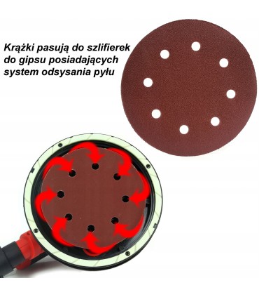 KRĄŻEK ŚCIERNY Z OTWORAMI 180MM P80