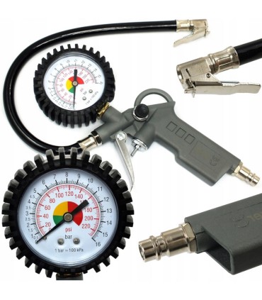 PISTOLET Z MANOMETREM DO POMPOWANIA KÓŁ