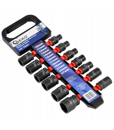 Zestaw nasadek udarowych 1/2" 10-27mm 38mm 13szt.
