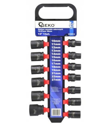 Zestaw nasadek udarowych 1/2" 10-27mm 38mm 13szt.