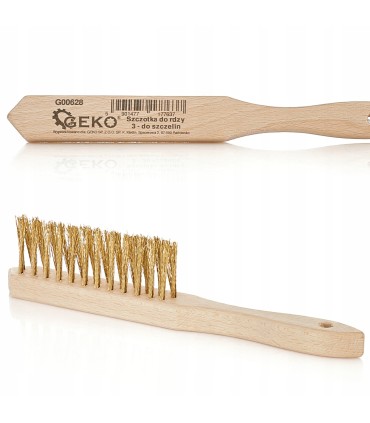 SZCZOTKA DO RDZY DRUCIANA ŻÓŁTA 3 RZĘDY DO SZCZELIN DREWNO