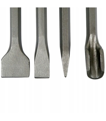 Dłuta do Kucia SDS Plus Zestaw 4 szt 14x250mm Punktak Bruzdownica Przecinak