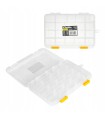 ORGANIZER TRANSPARENTNY 21x15x4cm 20 REGULOWANYCH PRZEGRÓDEK NA ŚRUBKI