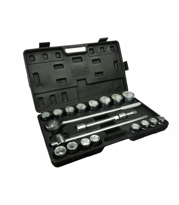Zestaw kluczy nasad.21el.3/4" 6-kąt.19-50mm/czarna walizka/(2)
