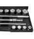 Zestaw kluczy nasad.21el.3/4" 6-kąt.19-50mm/czarna walizka/(2)
