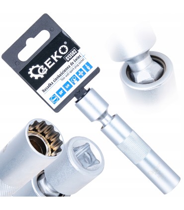 Nasadka cienkościenna z przegubem do świec 14mm 3/8" CrV (100)