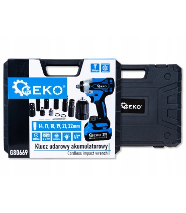 Klucz udarowy akumulatorowy bezszczotkowy 350Nm 2x3.0Ah 21V – zestaw XXL (5)