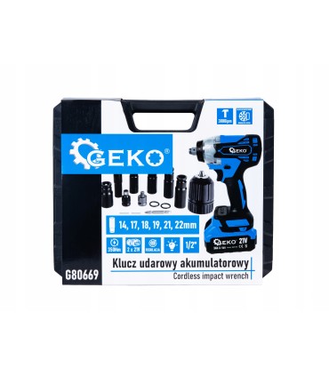 Klucz udarowy akumulatorowy bezszczotkowy 350Nm 2x3.0Ah 21V – zestaw XXL (5)