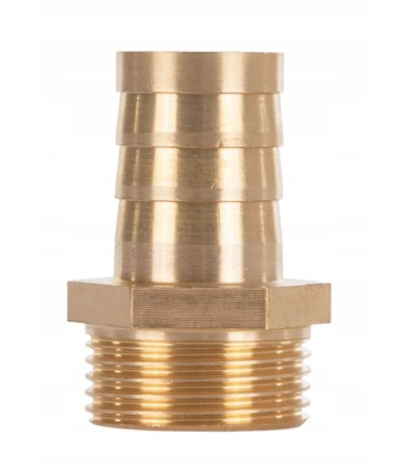 Nypel mosiężny na wąż 19mm – gwint zewnętrzny 3/4" – na klucz (250)