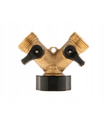 Rozdzielacz 2-drożny na kran GW3/4" x 2 GZ3/4" z zaworami kulowymi (10/60)
