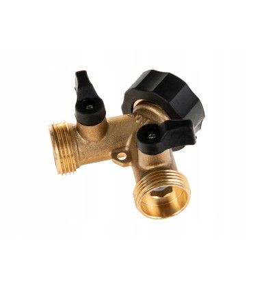 Rozdzielacz 2-drożny na kran GW3/4" x 2 GZ3/4" z zaworami kulowymi (10/60)
