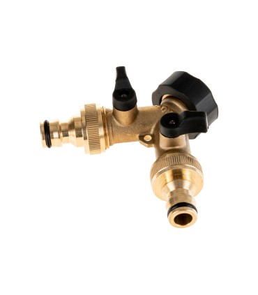 Rozdzielacz 2-drożny na kran GW3/4" x 2 GZ3/4" z zaworami i szybkozłączami (10/60)
