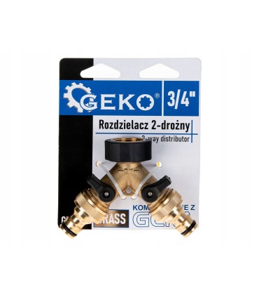 Rozdzielacz 2-drożny na kran GW3/4" x 2 GZ3/4" z zaworami i szybkozłączami (10/60)