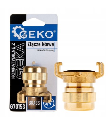 Złącze kłowe mosiężne kompatybilne z GEKA na wąż 3/4" (10/80)