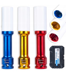 Zestaw nasadek udarowych długich do alufelg 17mm 19mm 21mm (10)