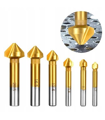 Zestaw pogłębiaczy do metalu 6,3-20,5mm 6szt. HEX (50)