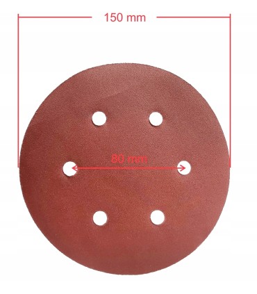 KRĄŻEK ŚCIERNY Z OTWORAMI 150MM P150