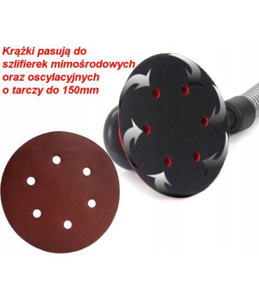 KRĄŻEK ŚCIERNY Z OTWORAMI 150MM P120