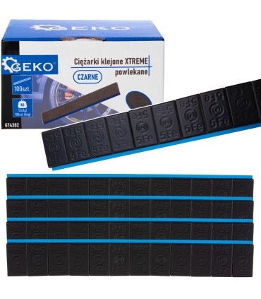 Ciężarki klejone XTREME powlekane czarne 12x5g – zestaw 100 pasków (6kg) (4)