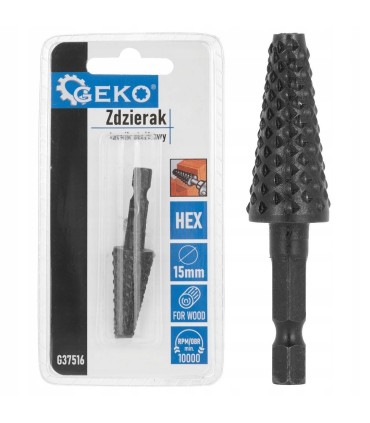Zdzierak – tarnik stożkowy do drewna 15mm HEX (50/250)
