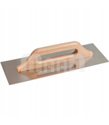 Paca nierdzewna uchwyt drewniany 380 mm   gładka