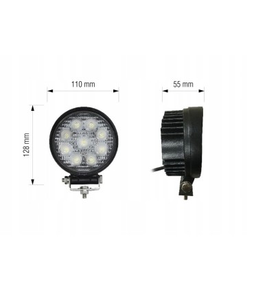 LAMPA ROBOCZA BOSMA 9XLED 12/24V 27W 1600Lm OKR.SKU. 6148