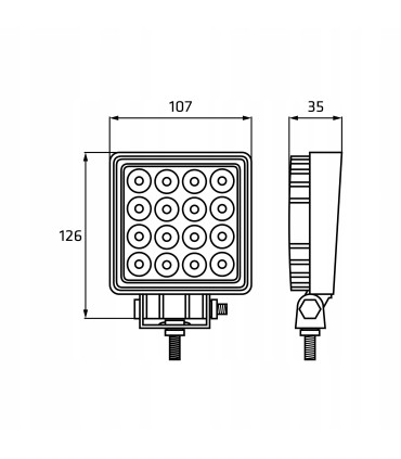 LAMPA ROBOCZA BOSMA 16XLED 12/24V 32W 1900Lm PRO.ROZ. 7671