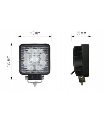 LAMPA ROBOCZA BOSMA 9XLED 12/24V 27W 1600Lm PRO.ROZ. 6100