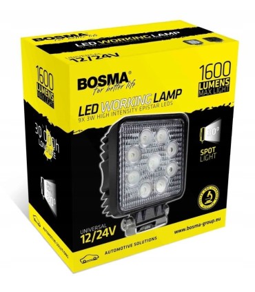 LAMPA ROBOCZA BOSMA 9XLED 12/24V 27W 1600Lm PRO.SKU. 6155