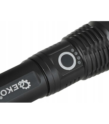 Latarka taktyczna LED XHP50 15W 1800mAh 1500lm IPX3 – kartonik wystawowy (12/48)
