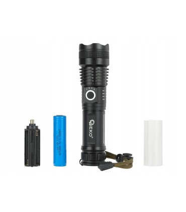 Latarka taktyczna LED XHP50 15W 1800mAh 1500lm IPX3 – kartonik wystawowy (12/48)
