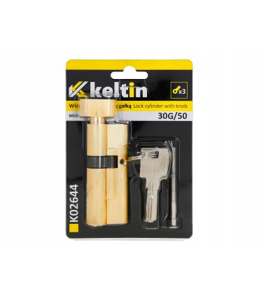 Wkładka do zamka z gałką 30g/50 (kolor mosiądz) (100)