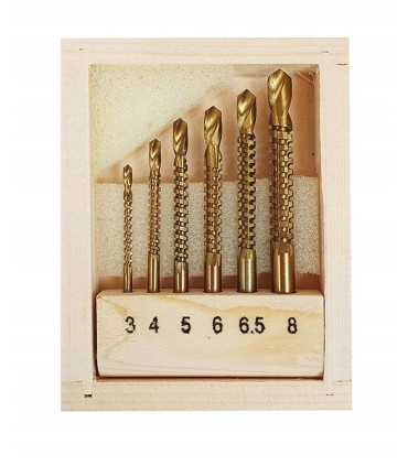 WIERTŁA FREZUJĄCE 3-8MM 6SZT ZESTAW FREZY SPIRALNE HSS MOCOWANIE WALCOWE