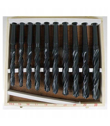 WIERTŁA DO METALU MK2 14.5-23MM MORSE HSS ZESTAW 10SZT UNIWERSALNE HSS