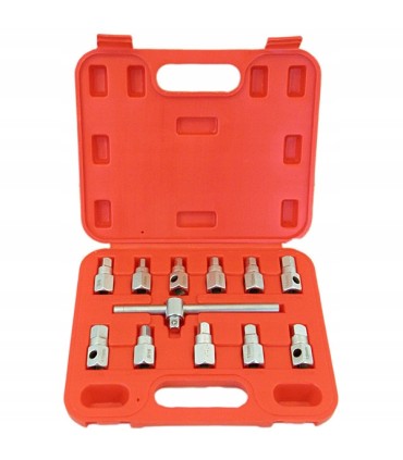 KLUCZE DO KORKÓW OLEJU NASADKI 12 ELEMENTÓW ZESTAW WALIZKA UNIWERSALNY