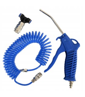 PISTOLET DO PRZEDMUCHIWANIA I CZYSZCZENIA + TRÓJNIK Z WĘŻEM SPIRALNYM 5M