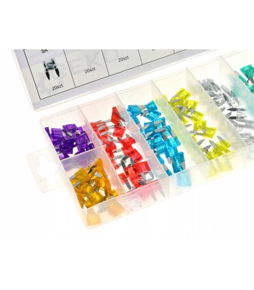 BEZPIECZNIKI SAMOCHODOWE ZESTAW 140 SZTUK 3-30AMP PORĘCZNE OPAKOWANIE