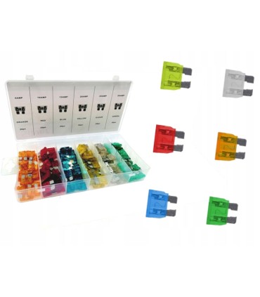 BEZPIECZNIKI SAMOCHODOWE MINI 5-30A 120 SZTUK 6 RODZAJÓW ZESTAW KOMPLET