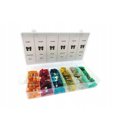 BEZPIECZNIKI SAMOCHODOWE MINI 5-30A 120 SZTUK 6 RODZAJÓW ZESTAW KOMPLET